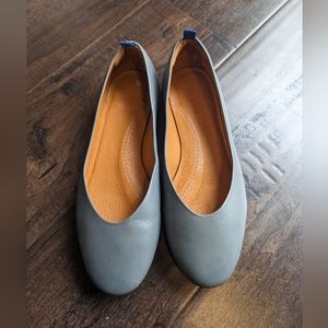 DR. LIZA Flats Grey Leather Women's 5M